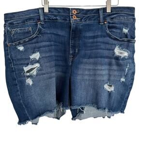 Edgely Women's Plus Size Denim Shorts 22W Distressed‎ Stretch Casual Jean Shorts